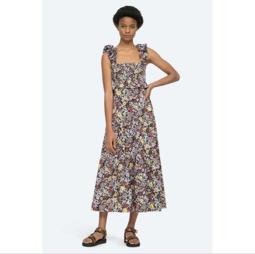 Sea New York Smocked Floral Maxi Dress